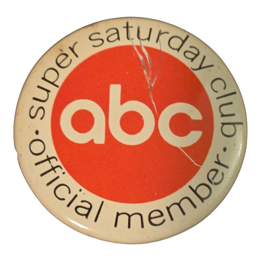 ABC TV Pinback Button Vintage 1969 Saturday Morning Cartoon Club 1.5"‎